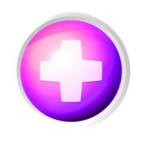 Plus or medical symbol colorful game button png