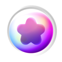 Star or favorite symbol colorful game button png