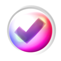 Check mark or correct colorful game button png