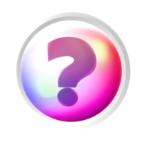 Question mark symbol colorful game button png