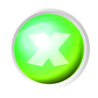 Wrong or exit or close game symbol colorful game button png