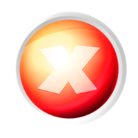 Wrong or exit or close game symbol colorful game button png