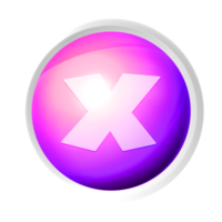 Wrong or exit or close game symbol colorful game button png