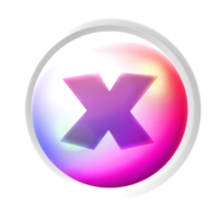 Wrong or exit or close game symbol colorful game button png