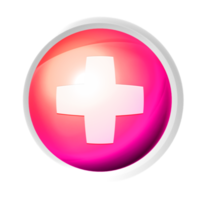 Plus or medical symbol colorful game button png