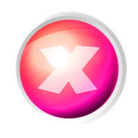 Wrong or exit or close game symbol colorful game button png