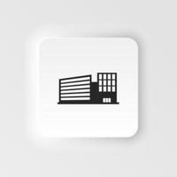 colegio edificios neumorfo estilo iconos profesional, píxel Perfecto neumorfo estilo iconos colegio neumorfo estilo icono. colegio edificio neumorfo estilo icono . vector