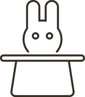 Line vector icon hat, rabbit. Outline vector icon on white background