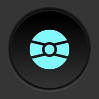 Round button icon, cd, disk, dvd. Button banner round, badge interface for application illustration on dark background vector