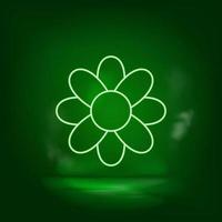 Flower green neon icon - Vector. vector