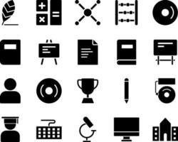 School and Education Icons set. school, building, college. Vector Illustration Set Of Simple Training Icons. Elements Presentation, Demonstration, University on white background