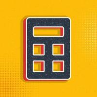 calculadora popular arte, retro icono. vector ilustración de popular Arte estilo en retro antecedentes