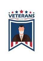 Veteran day icon on a white background. Cartoon style. vector