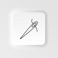 Handcraft, needle icon. Simple element illustration natural concept. Handcraft, needle icon. Neumorphic style vector icon on white background