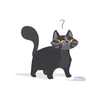 gato gris triste. Adecuado para pegatinas y postales. aislado. vector. vector