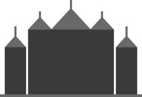 Building vector icon. Building illustration black an white vector icon isolated on white background - Vector. Building icon.