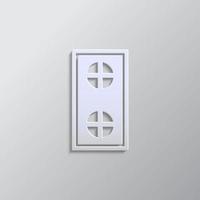 puerta, icono papel estilo. gris color vector fondo- papel estilo vector icono