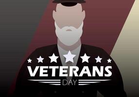 Veterans Day with a wished man in uniform. , cartoon style vector