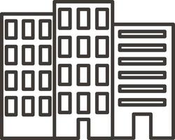 Building, outline, icon - Building vector icon on white background