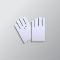 guantes papel estilo, icono. gris color vector fondo- papel estilo vector icono.