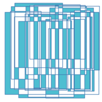 Abstract square element in dominant blue color png