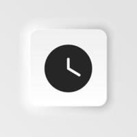 Clock icon - Vector. Simple element illustration from UI concept. Clock icon neumorphic style vector icon .