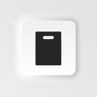 Bag, shopping neumorphic style vector icon. Simple element illustration from UI concept. Bag, shopping neumorphic style vector icon. Finance concept vector illustration. .