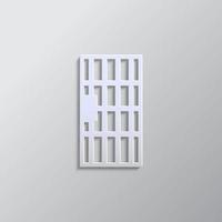 Jail, door, icon paper style. Grey color vector background- Paper style vector icon