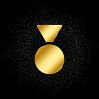 medal, prize gold icon. Vector illustration of golden particle background. isolated vector sign symbol - Education icon black background .