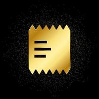 Cajero automático, caja de efectivo oro icono. vector ilustración de dorado partícula antecedentes. oro icono