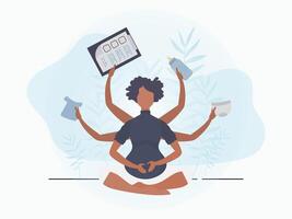 Yoga for pregnant women. Yoga and sports for pregnant women. Postcard or poster in gentle colors for you. illustration in cartoon style. vector