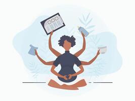 Yoga for pregnant women. Yoga and sports for pregnant women. Postcard or poster in gentle colors for you. Vector illustration in cartoon style.