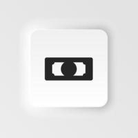 Money, dollar neumorphic style vector icon. Simple element illustration from UI concept. Money, dollar neumorphic style vector icon. Finance concept vector illustration. .