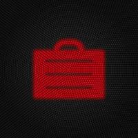 Briefcase, business, product vector Light red color retro style vector icon on white background