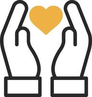 Hand Holding Heart Vector Icon Design
