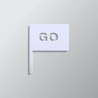 Grey color vector background- Paper style vector icon, flag, go paper style, icon