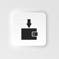 Incoming, money, salary neumorphic style vector icon. Simple element illustration from UI concept. Incoming, money, salary neumorphic style vector icon. Finance concept vector illustration. .