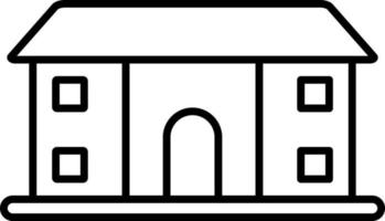 Line vector icon building, college. Outline vector icon on white background