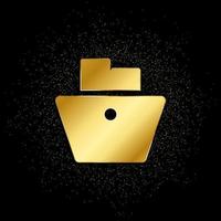 basket, checkout, shopping gold icon. Vector illustration of golden particle background. gold icon