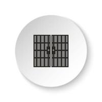 Round button for web icon, Jail, door, icon. Button banner round, badge interface for application illustration on white background vector