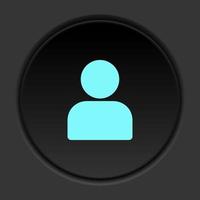Round button icon, avatar. Button banner round, badge interface for application illustration on dark background vector