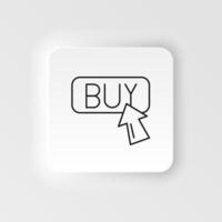 E-commerce neumorphic style vector icon button, arrow outline vector icon icon set