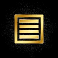 box gold icon. Vector illustration of golden particle background. gold icon