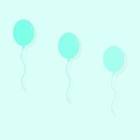 Pastel mint balloons float elevation gradient. Monochrome background. vector