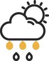 diseño de icono de vector de lluvia de sol de nube