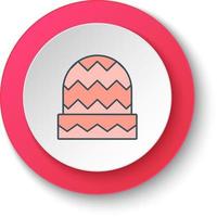 Round button for web icon, Cap hat. Button banner round, badge interface for application illustration on white background vector