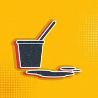 bucket, mop pop art, retro icon. Vector illustration of pop art style on retro background