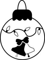 árbol pelota línea icono. Navidad decoración vector ilustración aislado en blanco. árbol globo contorno estilo diseño, diseñado para web y aplicación vector ilustración