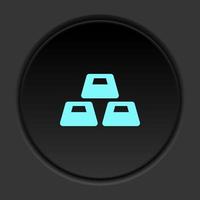 Round button icon, Cash, money, piggy bank. Button banner round, badge interface for application illustration on dark background vector