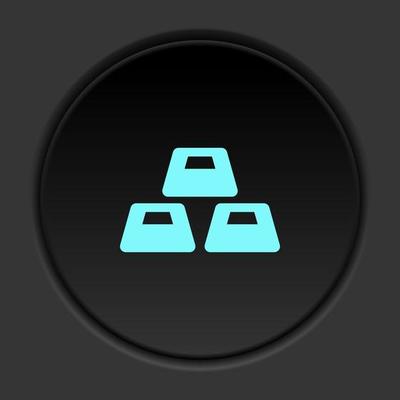 Round button icon, Cash, money, piggy bank. Button banner round, badge interface for application illustration on dark background
